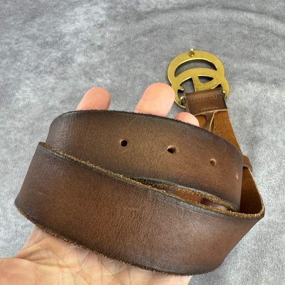 Gucci Raw Edge Unfinished Wide Marmont Double G Leather Belt 409416 70/28 - Picture 6 of 9